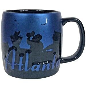Americaware Atlanta Night Skyline City Silhouette Mug Black/Blue Metallic 22 oz